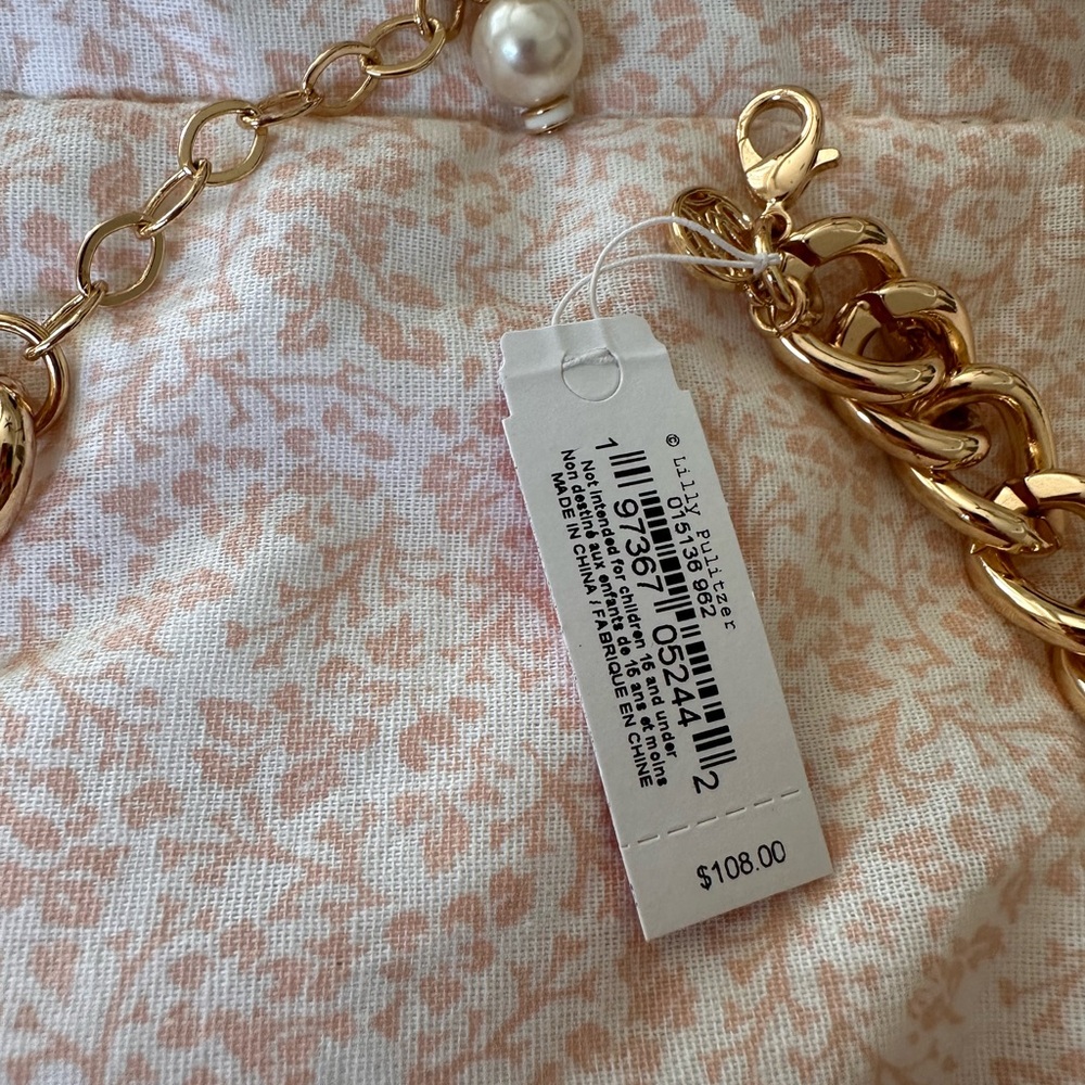 Lilly Pulitzer Gold Necklace with Pearls - Picture 4 of 6